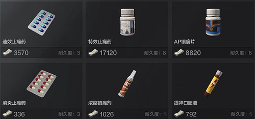 暗区突围有哪些药品 药品效果一览